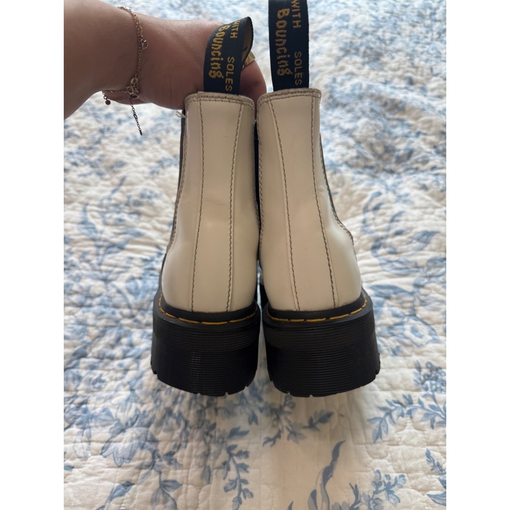 Dr Martens 2976 Quad White Smooth Leather Platform Chelsea Boots Women's US 8 - Picture 7 of 15